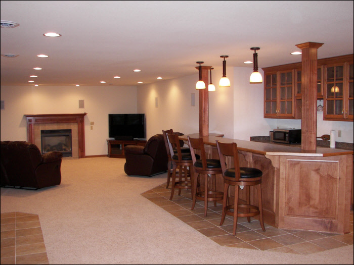 full basement remodel reality construction Summit, WI