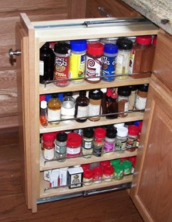 Pull out spice rack base cabinet