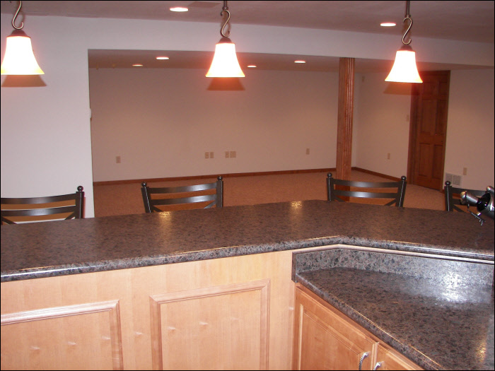 Wet bar basement remodel