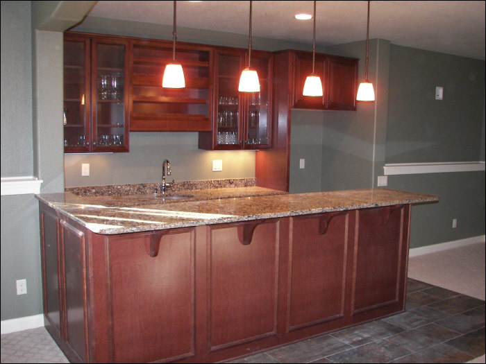 luxury wet bar with custom lighting