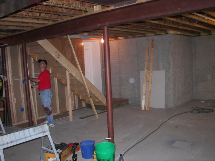 before construction living room remodel