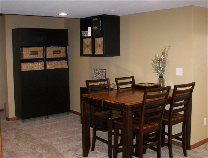 Basement dining area design construction