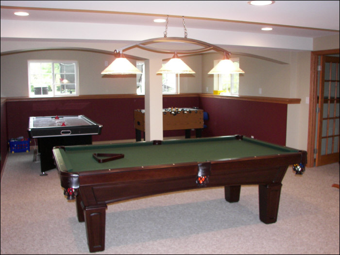 Custom Basement Remodel with Bright Lighting