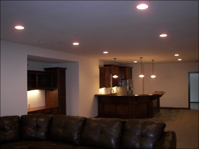 Basement living room & kitchen construction