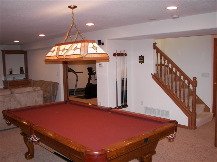 Basement rec room construction Oak Creek, WI