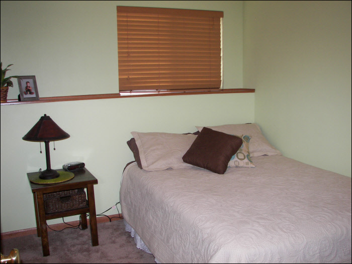 Basement bedroom with egress window