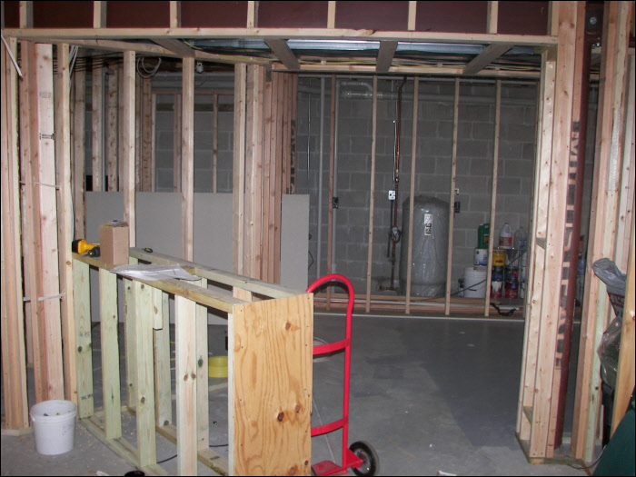 Basement living room construction Slinger, WI