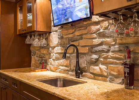 Custom stone backsplash contractor for Southeast Wisconsin